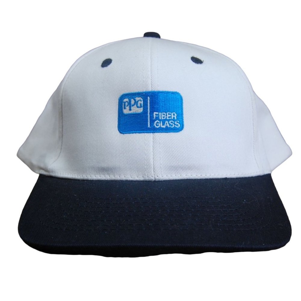 Vintage 90s PPG Fiberglass White KC Snapback Hat Made in Bangladesh